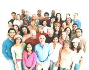 Group of patients looking at a camera