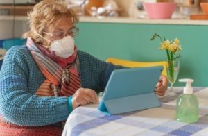 Older people using computers