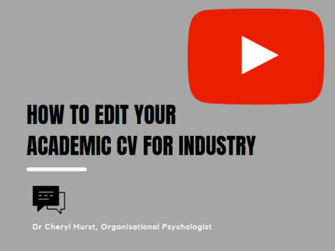 Dr Cheryl Hurst – How to edit your academic CV for industry (and actually get interviews!)