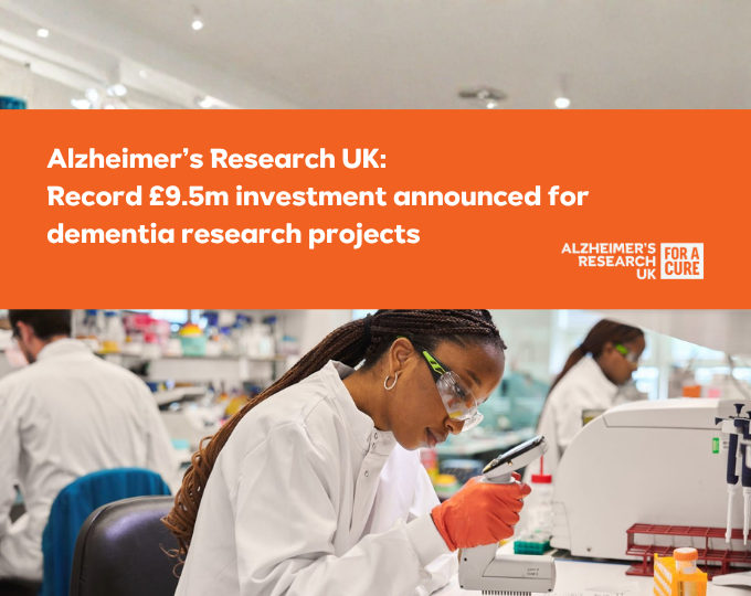 Alzheimer’s Research UK invests £9.5m in research