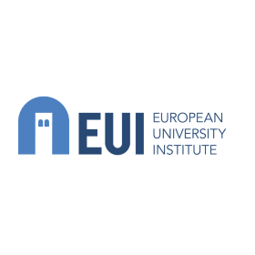 European University Institute logo: blue arch doorway next to bold 'EUI' letters.