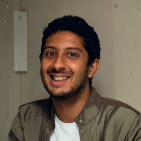 Smiling portrait of Dr. Sanjay Manohar with a muted brown background and the Dementia Researcher logo in the top right.