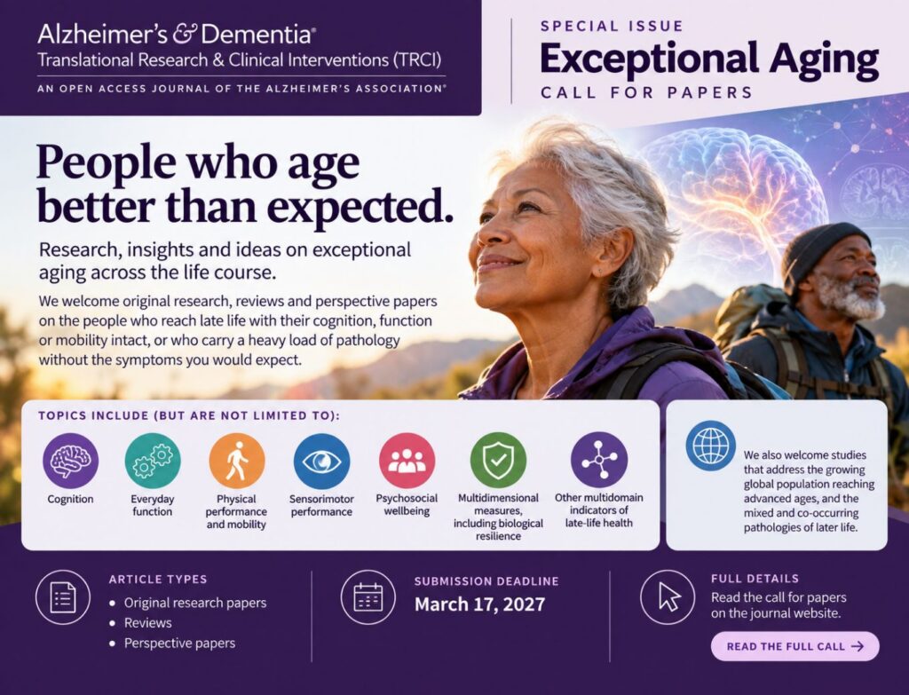 Call for Papers: Exceptional Aging Special Issue