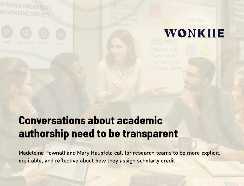 Conversations about academic authorship need to be transparent