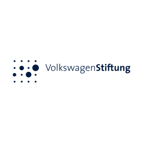 Logo of Volkswagen Stiftung: navy dotted square emblem on the left of the text 'Volkswagen Stiftung'.