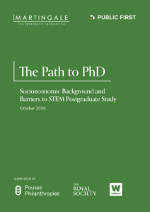 Cover of The Path to PhD report on socioeconomic background and barriers to STEM postgraduate study